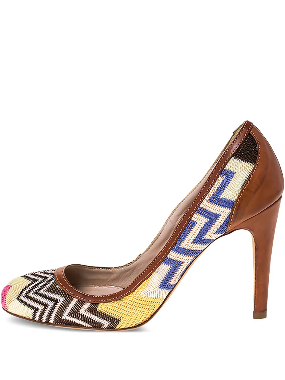 105mm zigzag-knit pumps