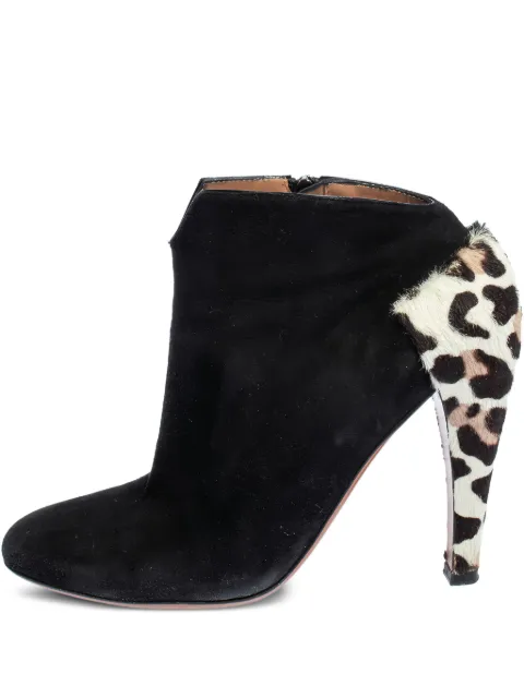Alaïa Pre-Owned 110mm leopard-print suede booties