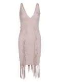 Hervé Léger Pre-Owned bandage fringe mini dress - Neutrals