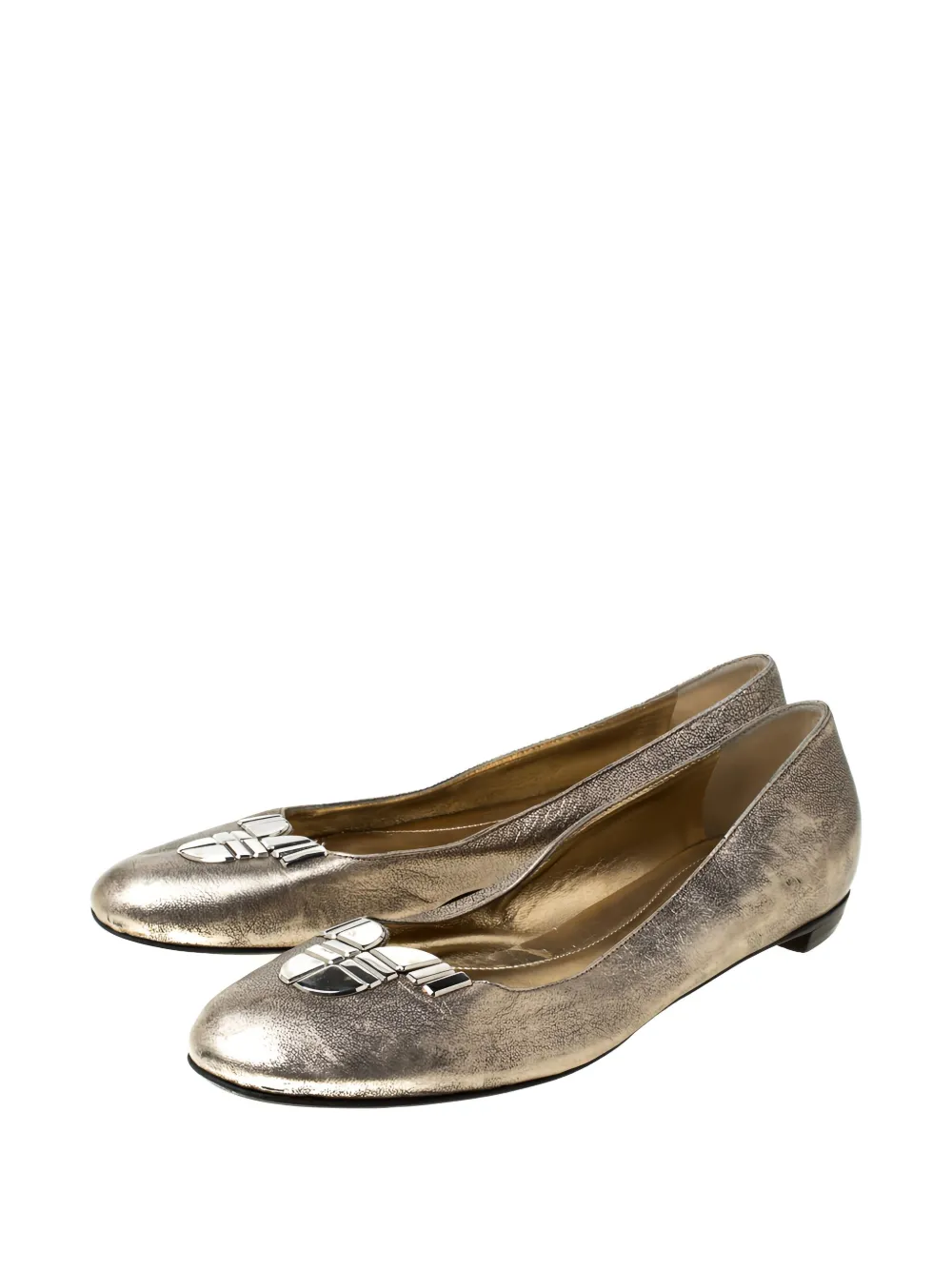 Sergio Rossi Vintage Metallic ballerina's - Goud