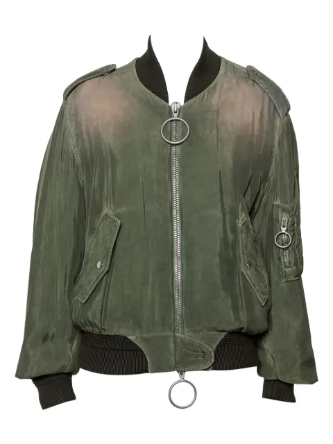Off-White Pre-Owned washed ribbed bomber jacket