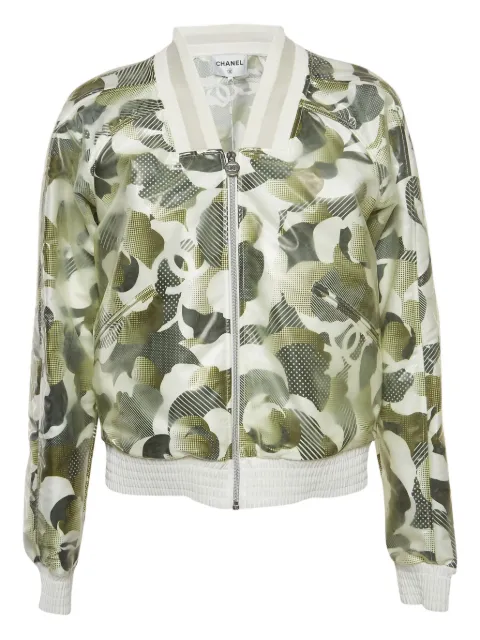 CHANEL Pre-Owned floral-print bomber jacket