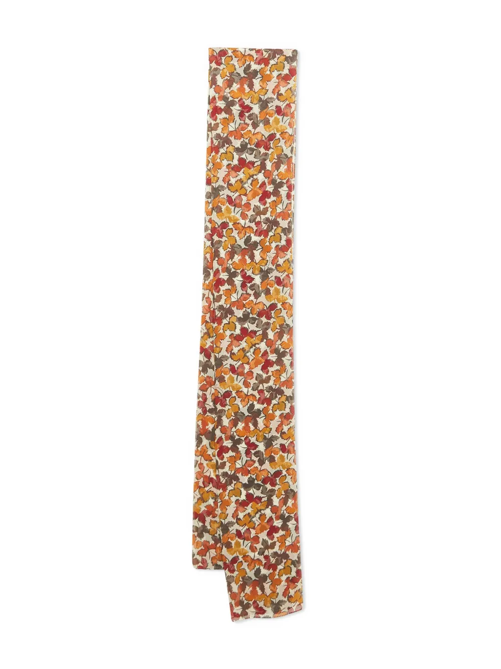 leaf-print silk scarf