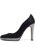 René Caovilla 105mm rhinestone-embellished platform pumps - Black
