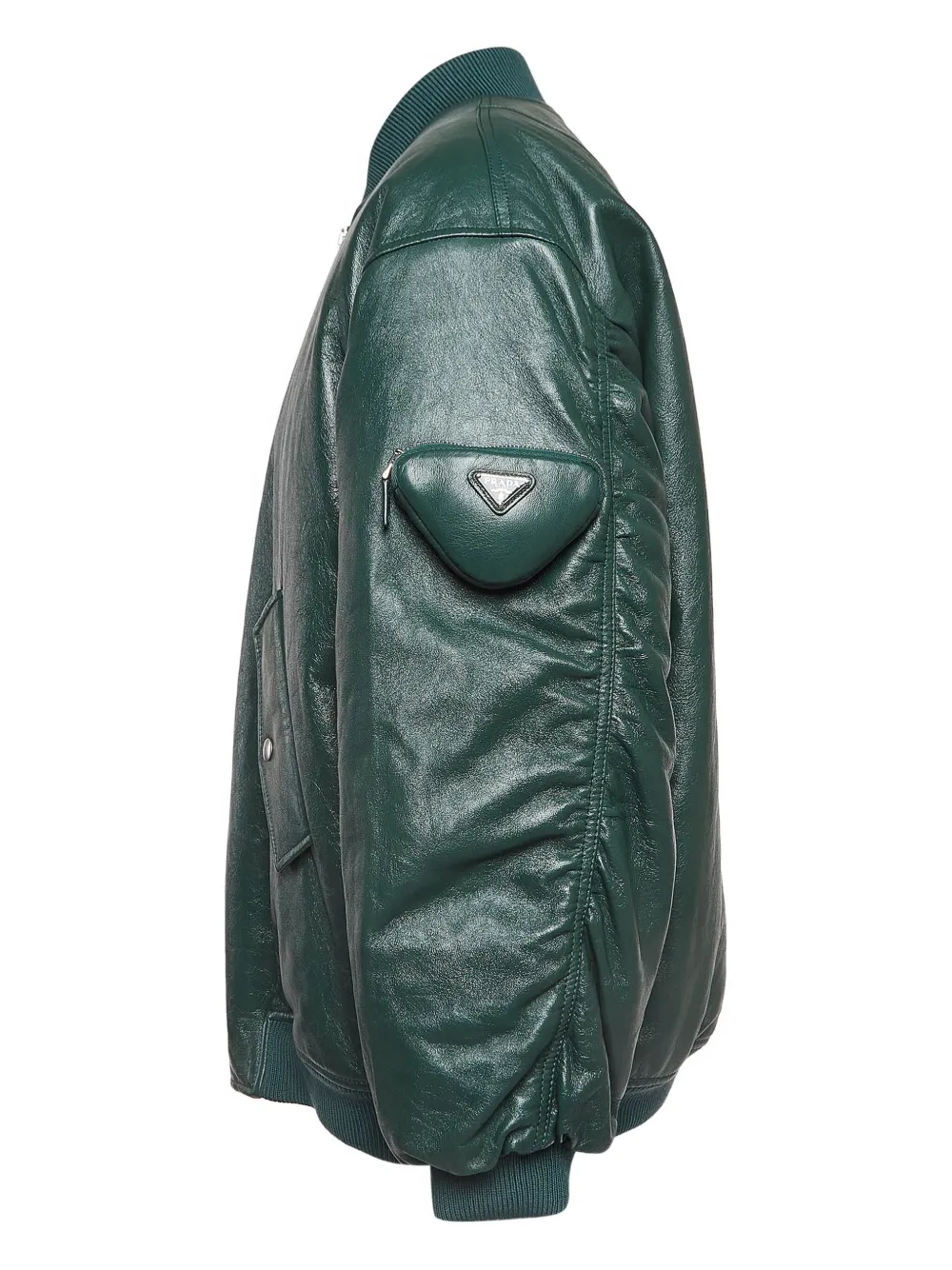 Prada Pre-Owned leather bomber jacket | Image 2
