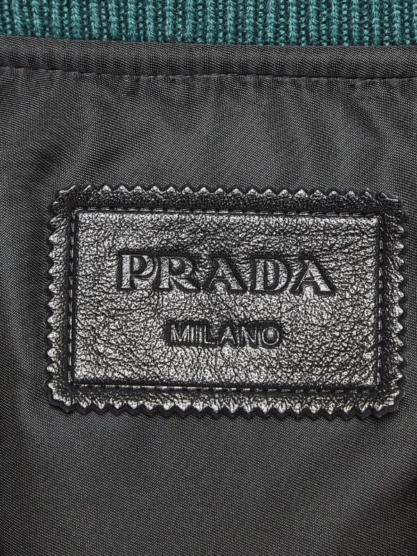 Prada Pre-Owned レザー ボンバージャケット | グリーン | FARFETCH JP