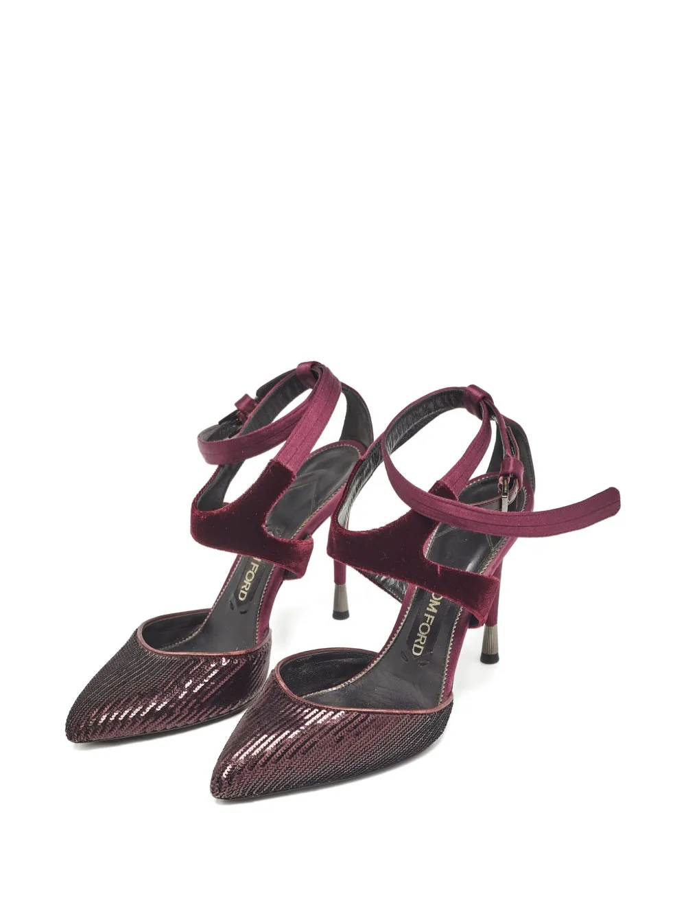 Tom Ford Vintage 110 mm pumps met pailletten - Paars