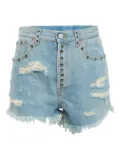 Gucci Pre-Owned distressed-denim stud-detail shorts - Blue