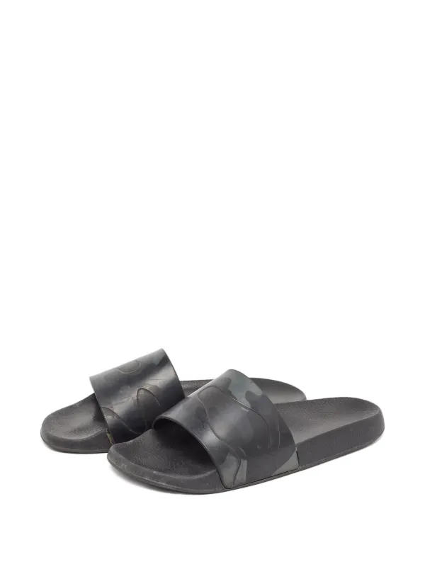 Valentino Garavani Pre-Owned camouflage-print Slides | Black  display picture 1
