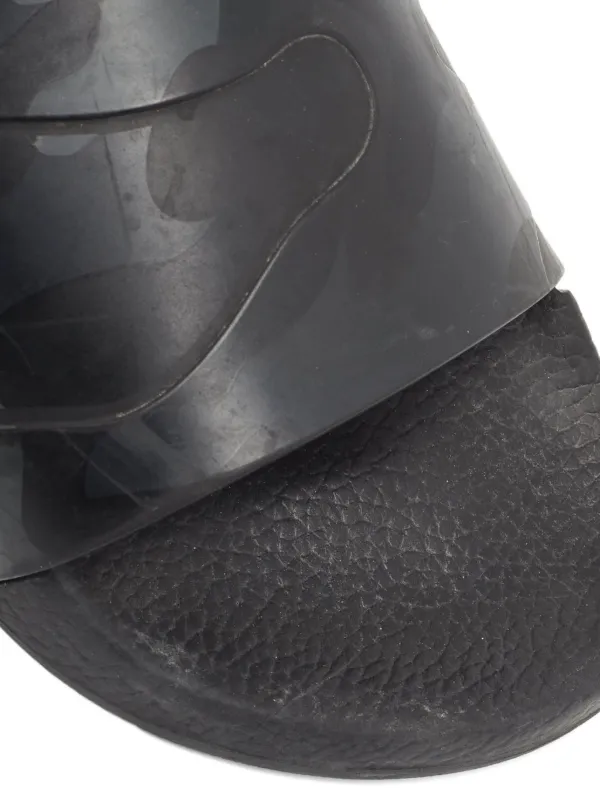 Valentino Black Camouflage Slide Sandals Liliana Valentino Inspired Camouflage Slide In Platform  main image 4