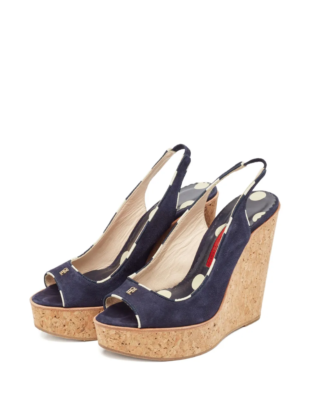 Carolina Herrera Vintage Pre-owned 135 mm suède sandalen met sleehak - Blauw