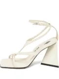 The Attico square-toe heeled sandals - White