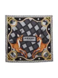 Burberry Pre-Owned deer-print grid scarf - Black