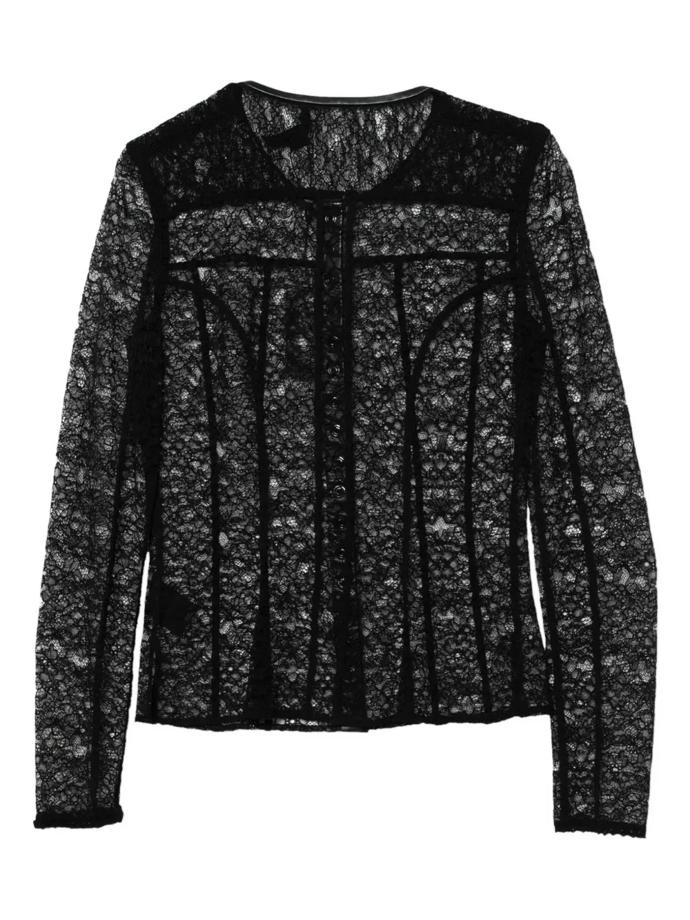 Pre-Owned Alexander Wang leather-trim lace t-shirt | T-Shirts & Jersey Shirts | Image 2