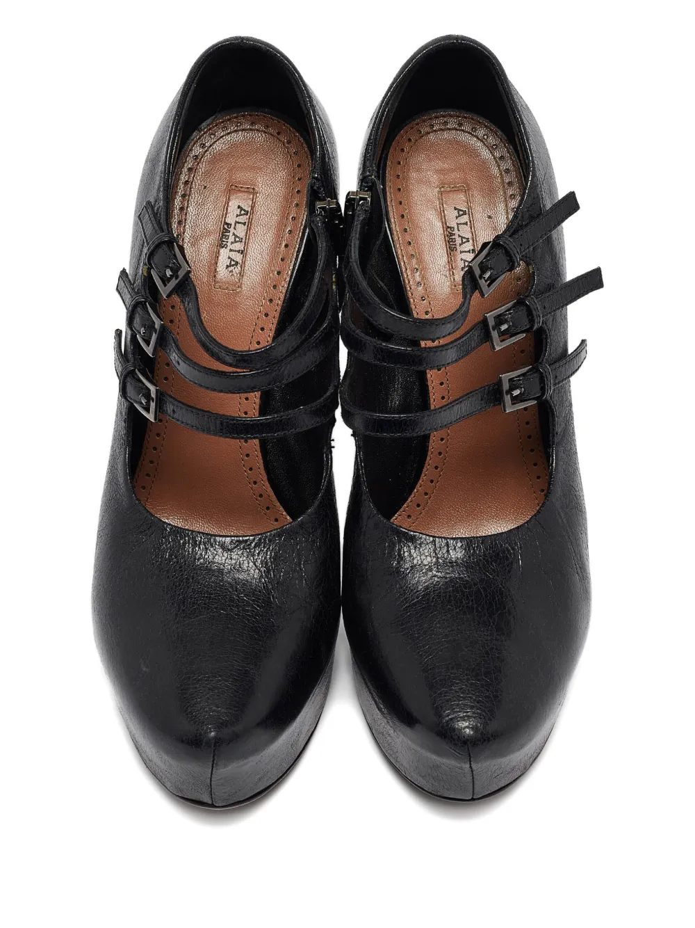 Alaïa Pre-Owned straps buckle pumps - Zwart