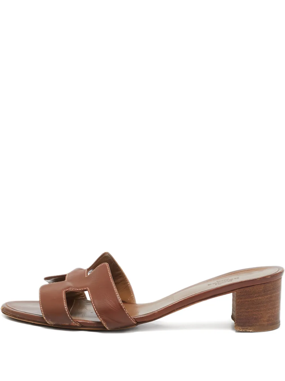 Hermès Pre-Owned Oran heeled sandals - ブラウン Hermès Pre-Owned Oran heeled sandals - ブラウン