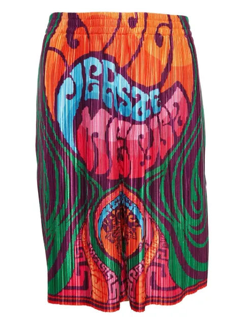 Versace Pre-Owned pleated printed shorts