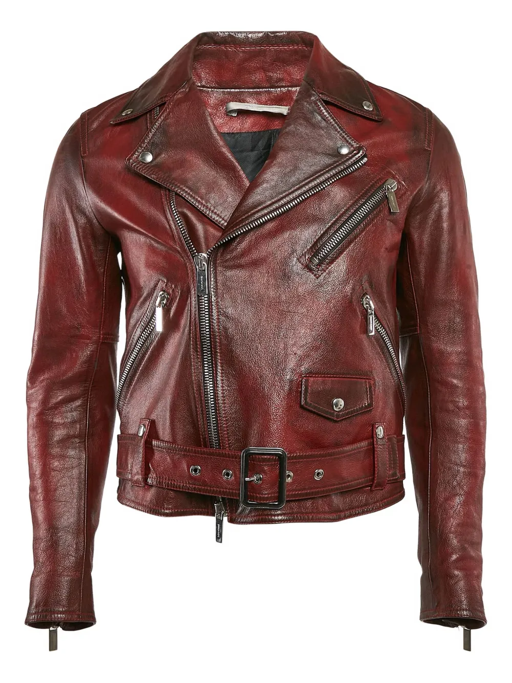 Christian Dior Pre-Owned ジップアップ レザージャケット - レッド Christian Dior Pre-Owned ジップアップ レザージャケット - レッド