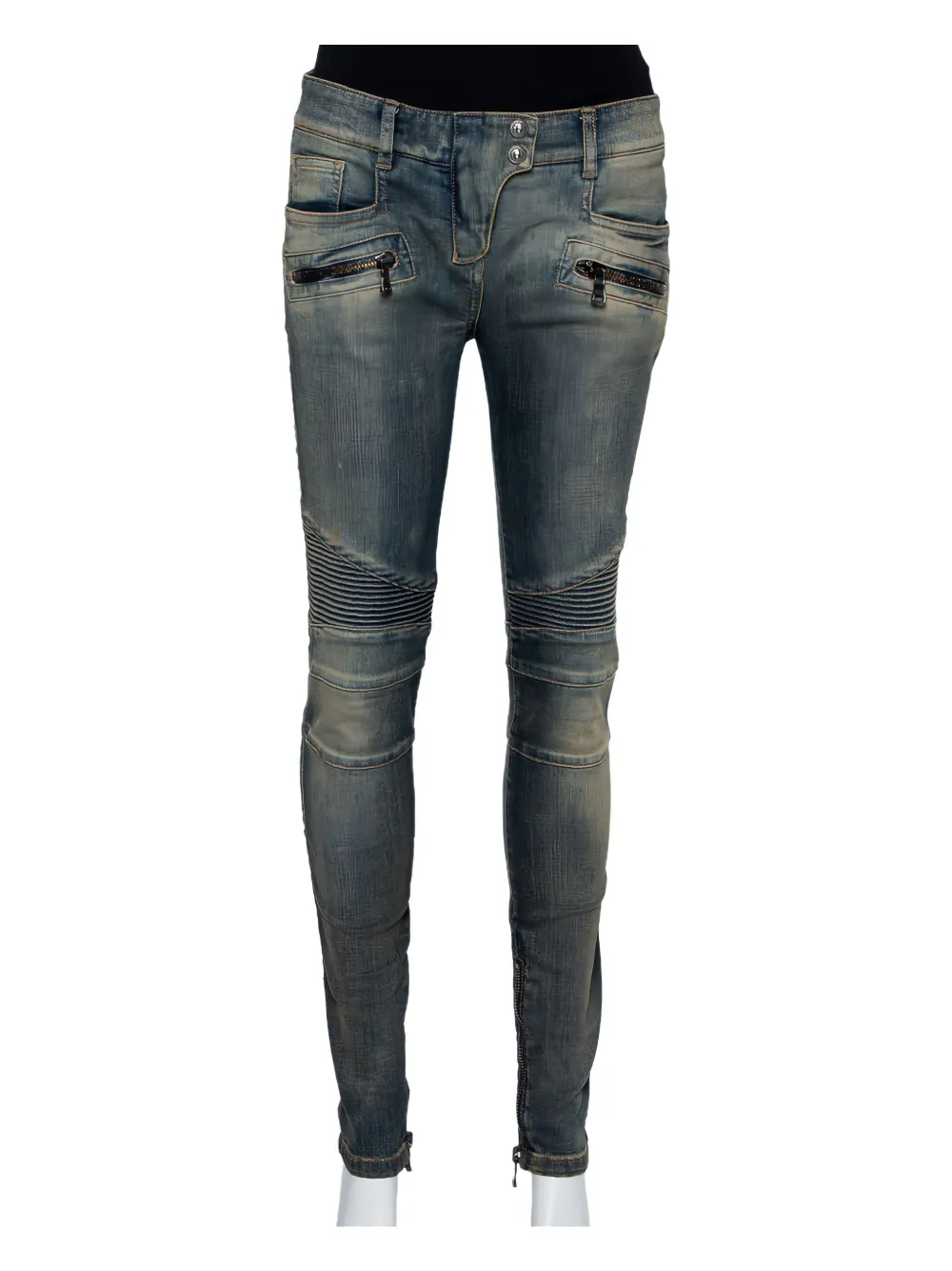 Balmain Pre-Owned Jeans effetto schiarito - Blu