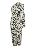 Nanushka floral zebra-print midi dress - Neutrals