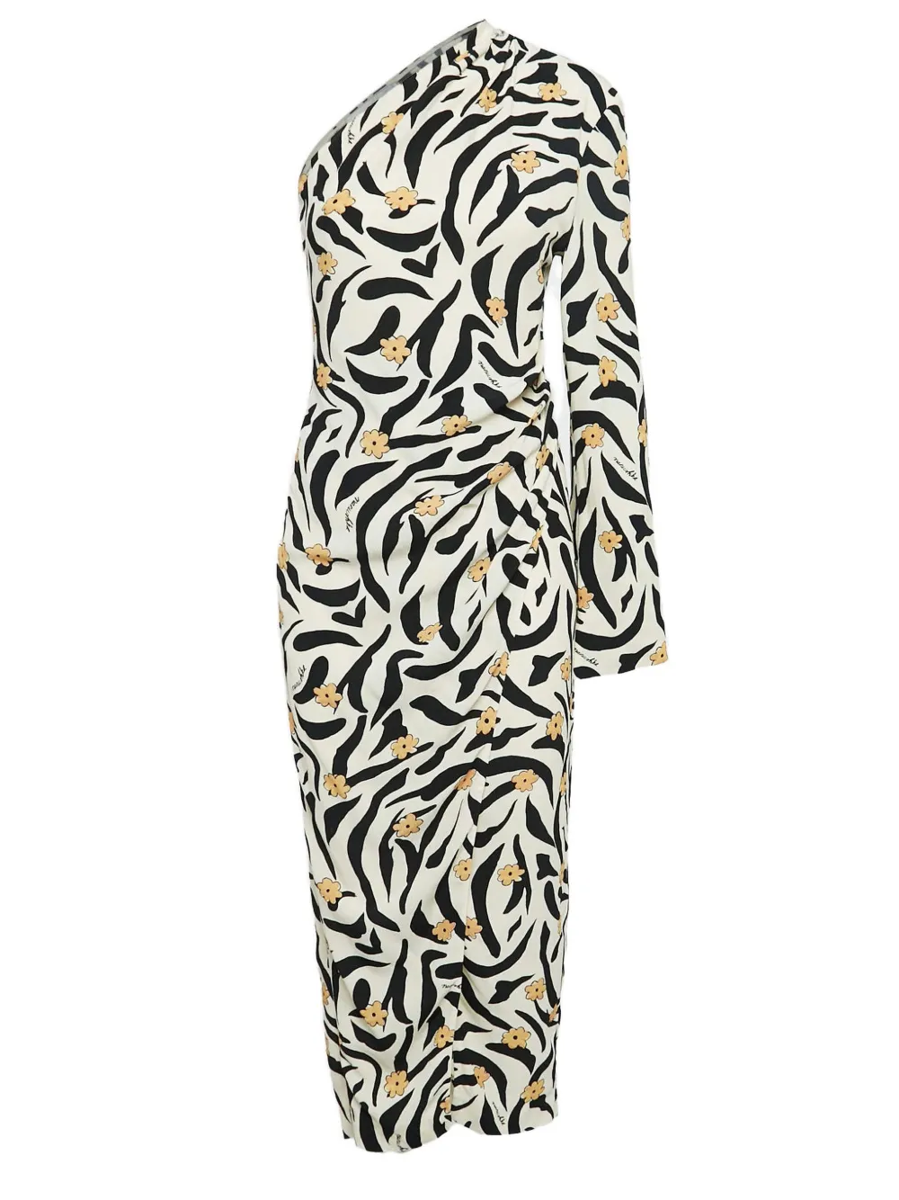 Nanushka Midi-jurk met zebraprint en bloemenprint - Beige