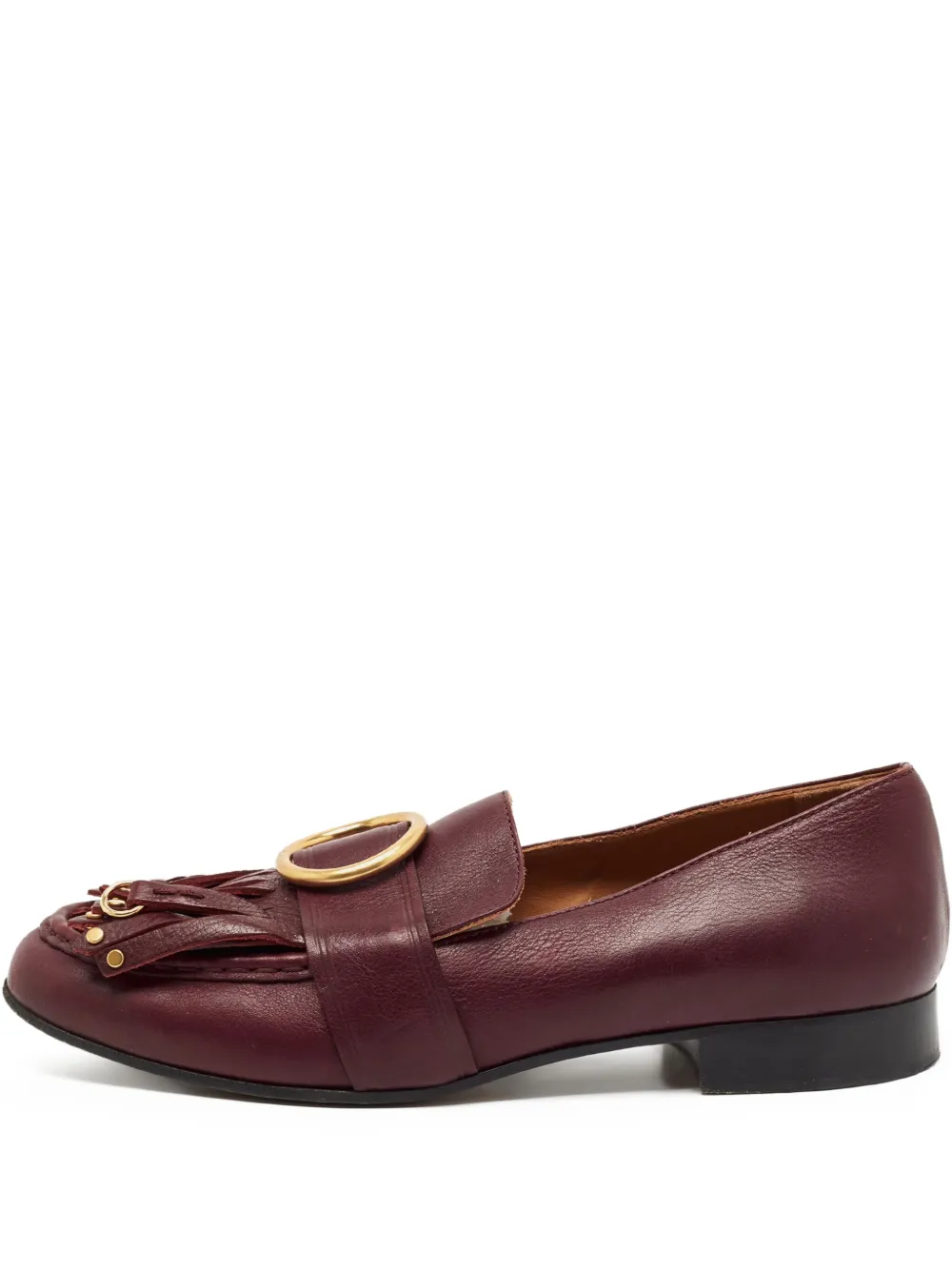 fringed metal-ring loafers
