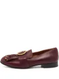 Chloé Pre-Owned fringed metal-ring loafers - Red