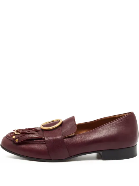 Chloé Pre-Owned fringed metal-ring loafers