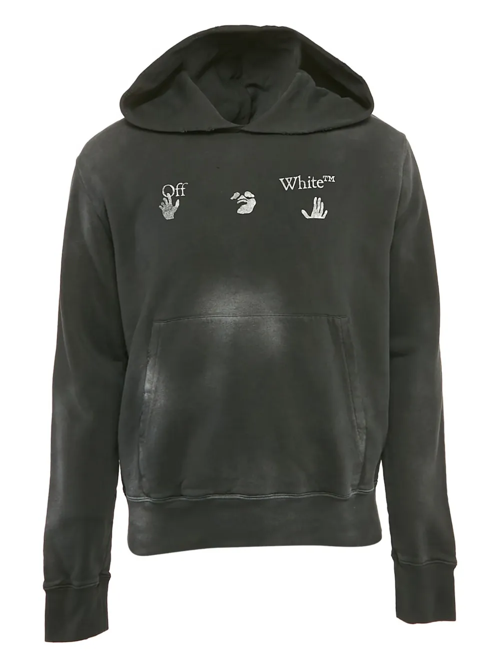 Off-White Pre-Owned faded cotton hoodie | Black | Image 1