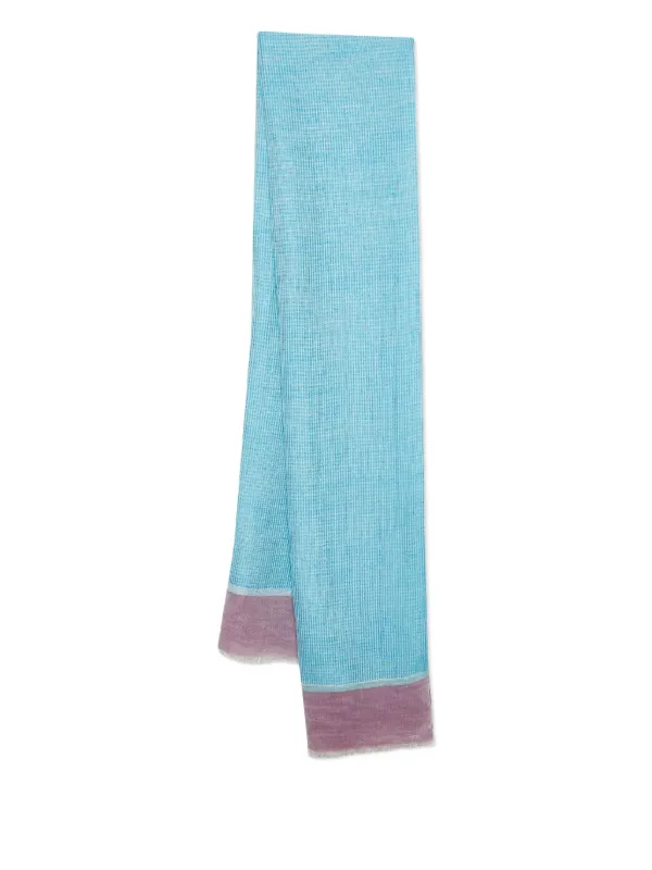 Etro Pre-owned Grid-pattern Silk Scarf in Blue