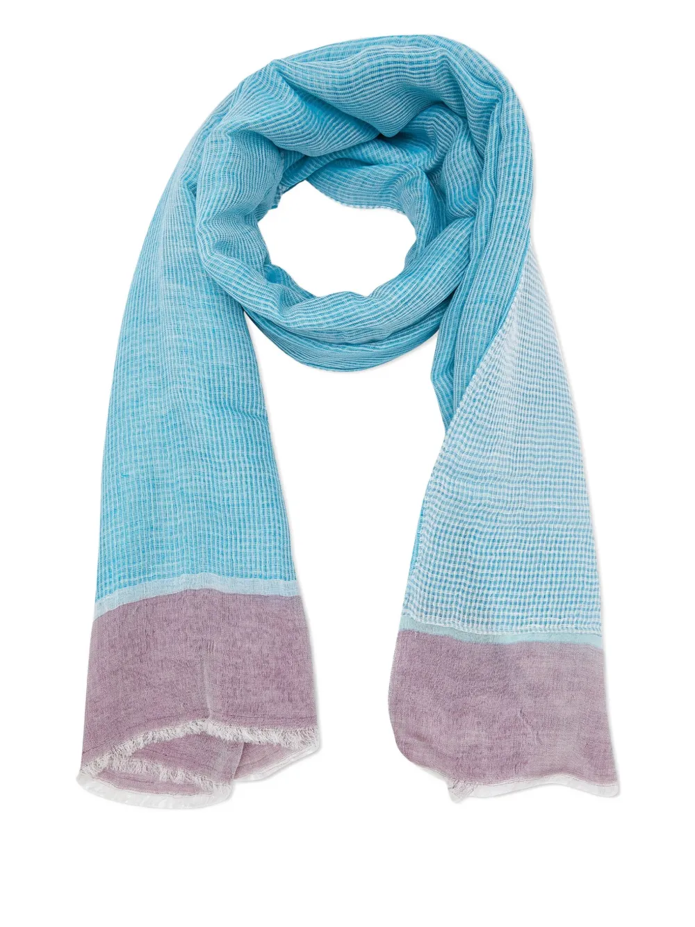 Etro Pre-owned Grid-pattern Silk Scarf in Blue, view 2