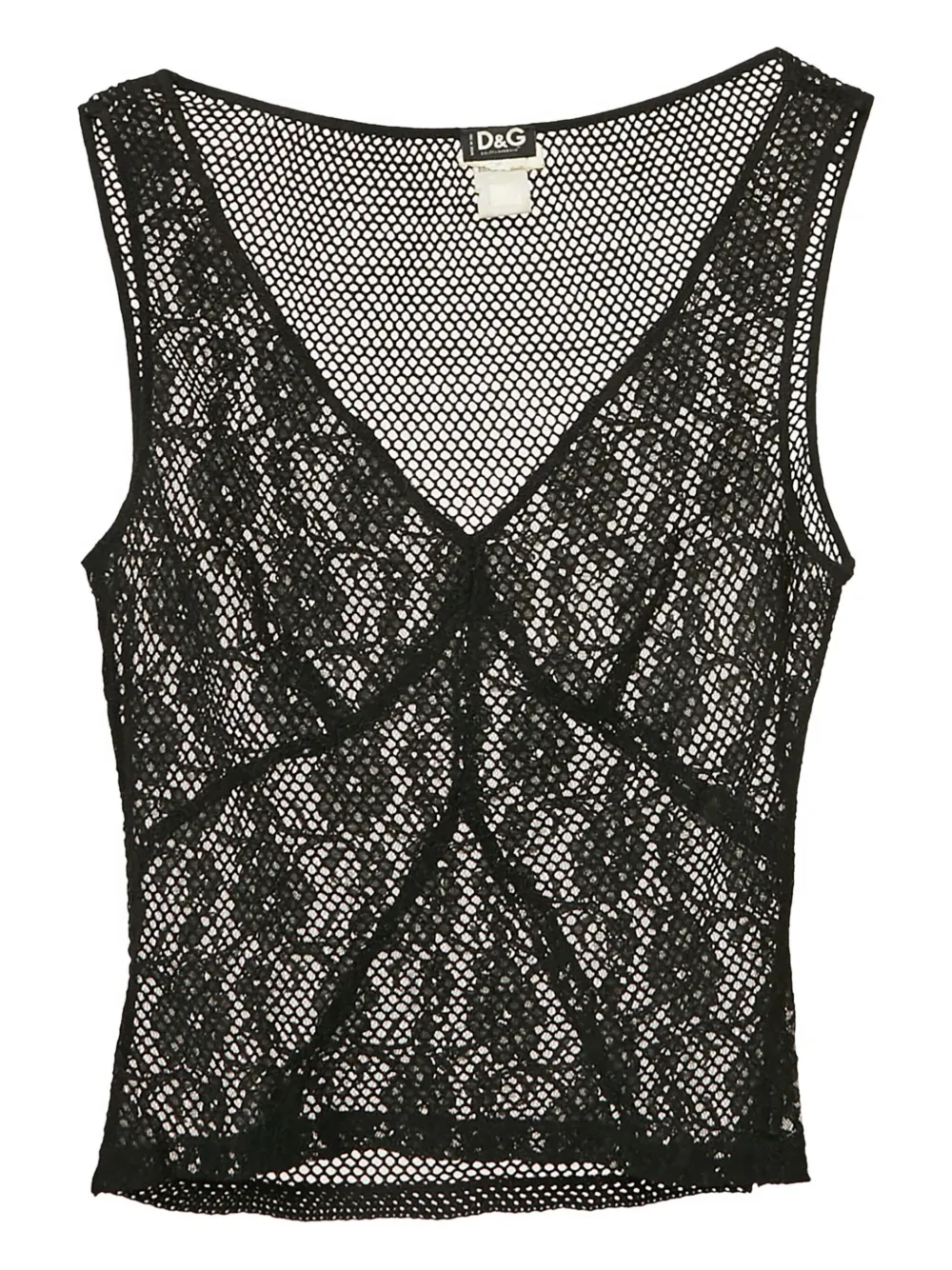 D & G レース メッシュトップ - ブラック D & G レース メッシュトップ - ブラック