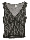 D&G lace mesh top - Black