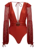 PatBO v-neck bodysuit - Red