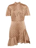 SANDRO chain-print satin dress - Brown