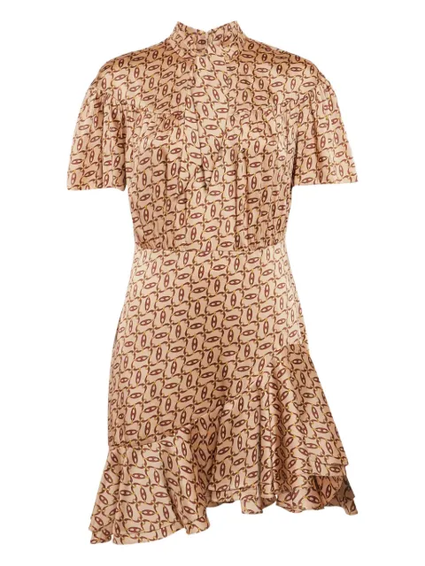 SANDRO chain-print satin dress