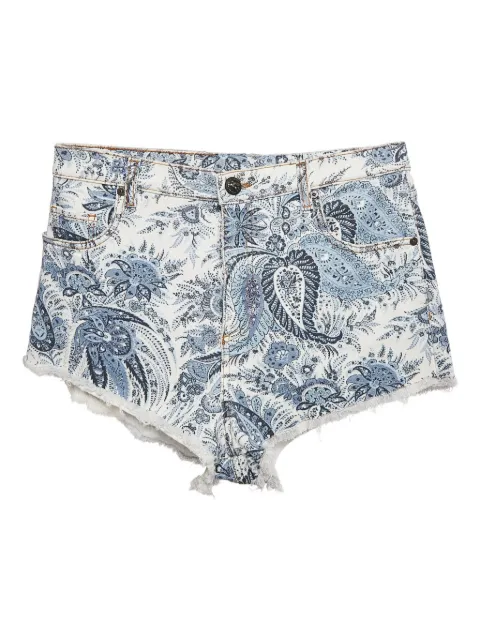 Etro Pre-Owned شورت جينز بطبعة بيزلي