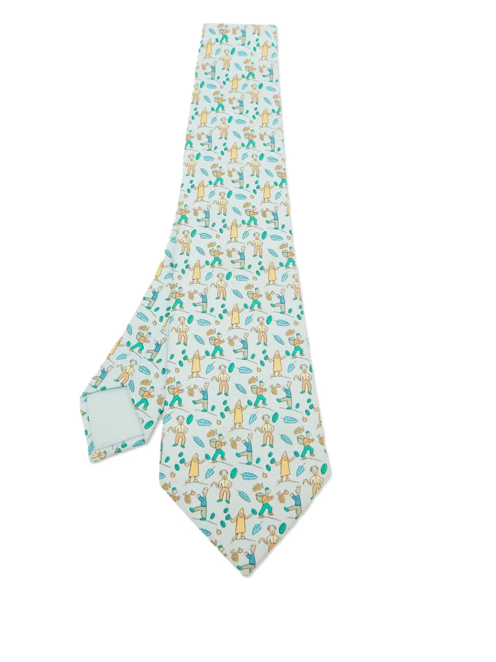 Hermès Pre-Owned Les Vendanges-print silk tie | Blue | Image 1