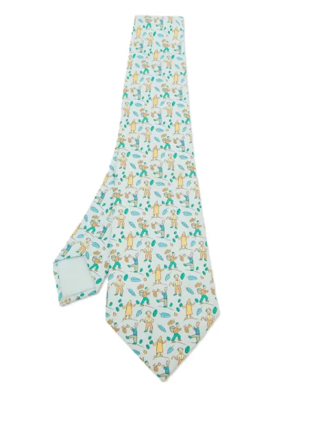 Hermès Pre-Owned Seidenkrawatte mit Les Vendanges-Print