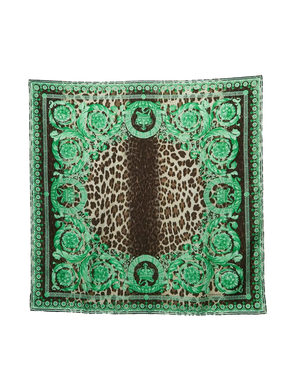 leopard Barocco silk scarf
