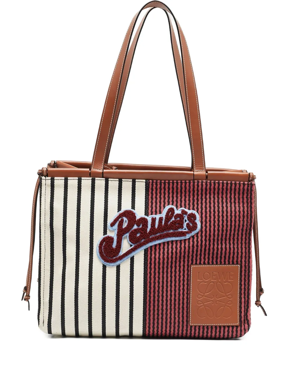 Loewe Pre-Owned Paula's Ibiza Stripes Cushion striped patch tote bag - Loewe Pre-Owned Paula's Ibiza Stripes Cushion striped patch tote bag -