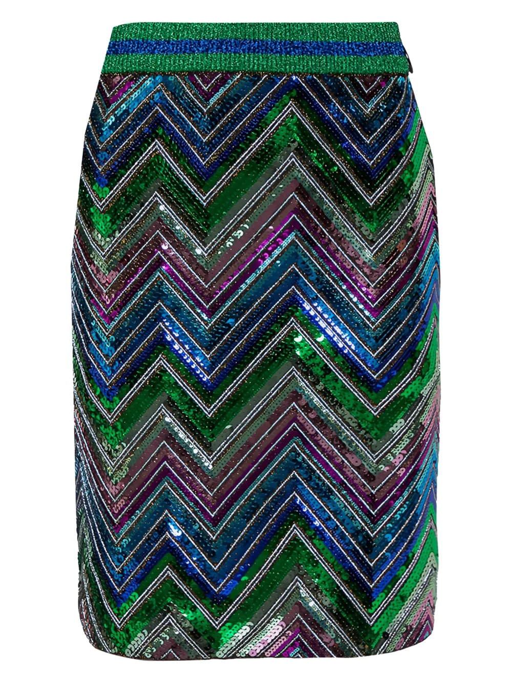 Gucci Pre-Owned シェブロン スパンコール スカート - ブルー Gucci Pre-Owned シェブロン スパンコール スカート - ブルー