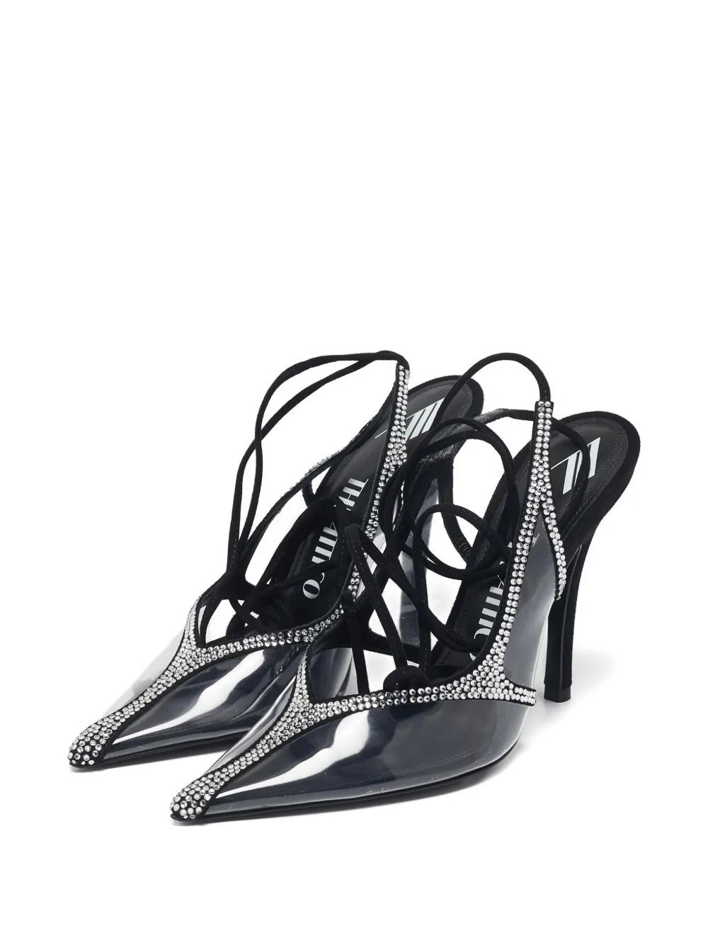 The Attico 115mm Venus pumps verfraaid met kristallen - Zwart