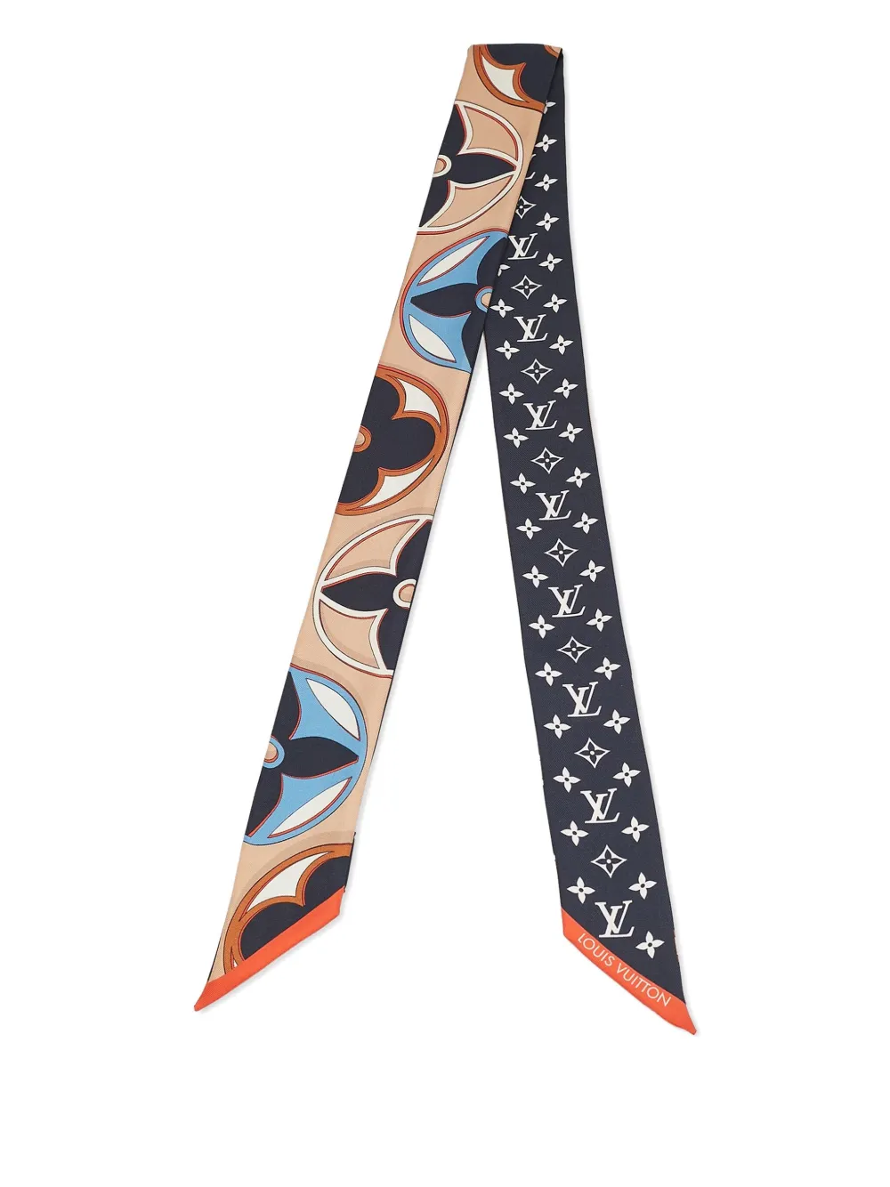 Louis Vuitton Pre-Owned Monogram-pattern silk scarf - ブルー Louis Vuitton Pre-Owned Monogram-pattern silk scarf - ブルー