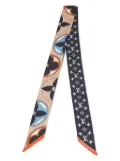 Louis Vuitton Pre-Owned Monogram-pattern silk scarf - Blue