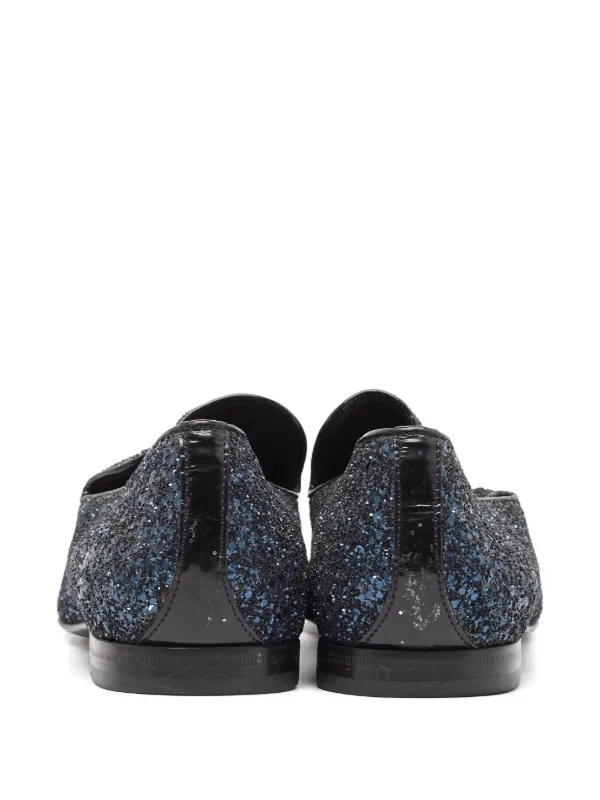 Jimmy Choo Pre-Owned Glitter Loafers | Blue | FARFETCH