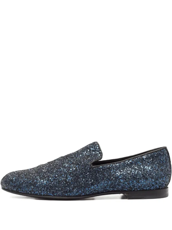 Jimmy Choo Pre-Owned Glitter Loafers | Blue | FARFETCH display picture 3