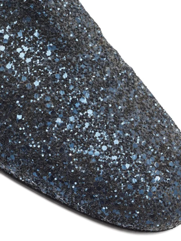 Jimmy Choo Pre-Owned Glitter Loafers | Blue | FARFETCH display picture 2