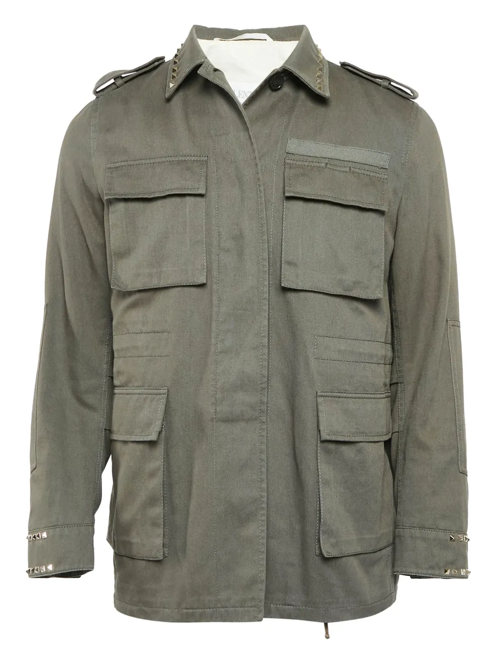 Valentino Garavani Pre-Owned pocketed stud-detail jacket - グリーン Valentino Garavani Pre-Owned pocketed stud-detail jacket - グリーン