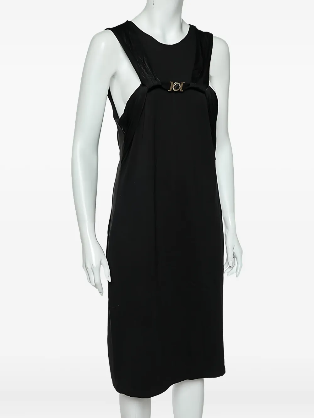 Versace Pre-Owned sleeveless embellished detail midi dress - Black